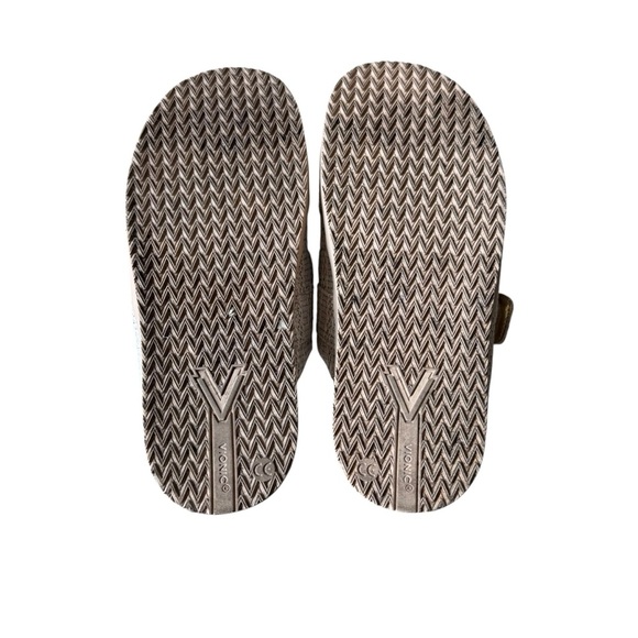 Vionic - Riviera Slide Double Strap Textured Tan Sandals Sz 7 Wide - Picture 9 of 11